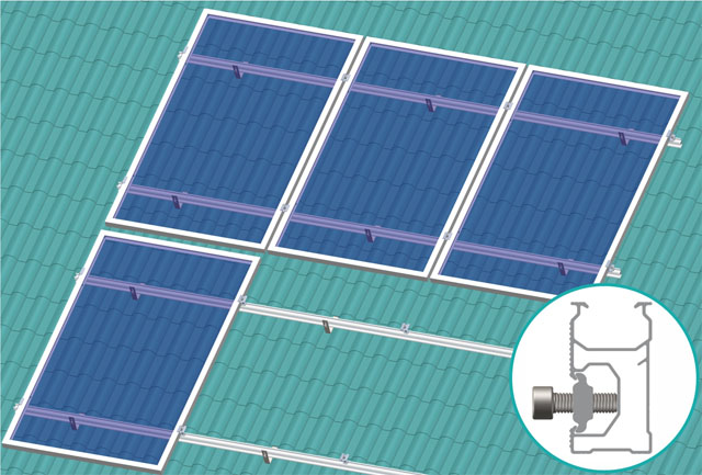 sloping roof--tile roof mounting system