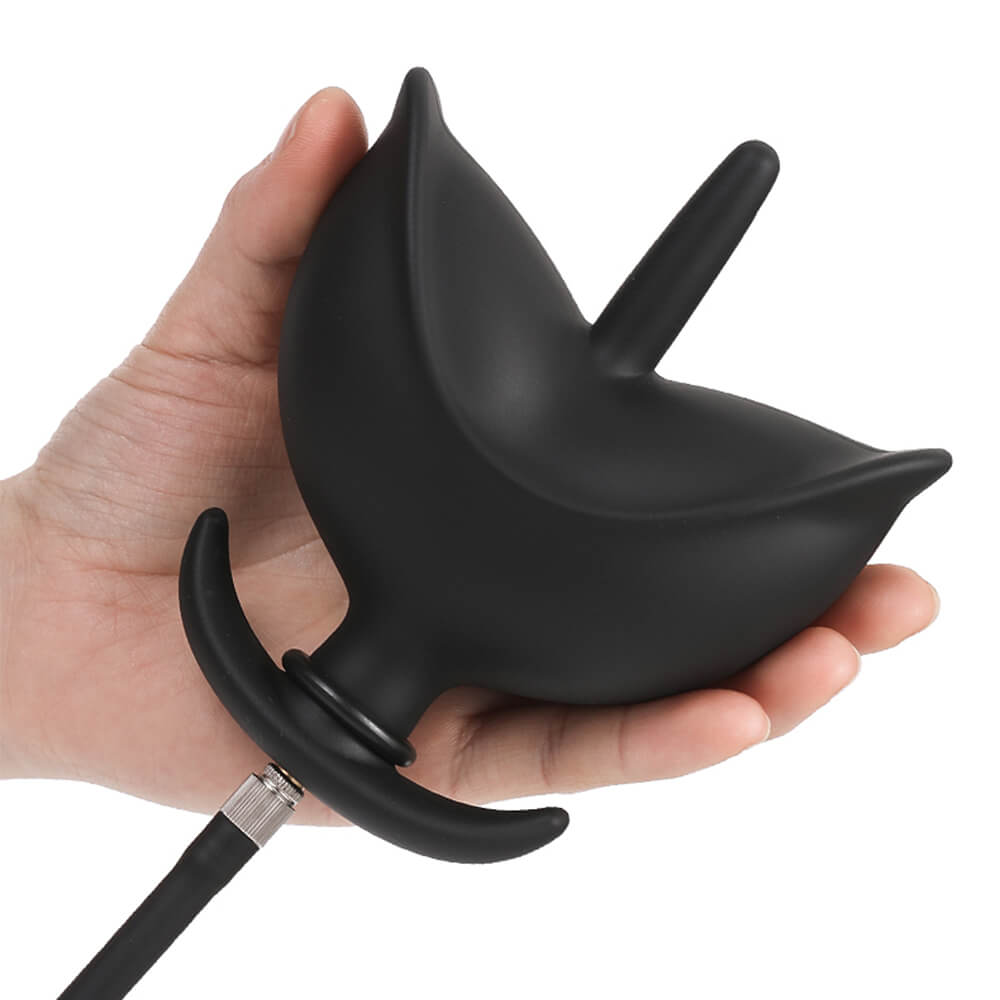 Butt Plug | Silicone Inflatable Anal Plug Pump,Black