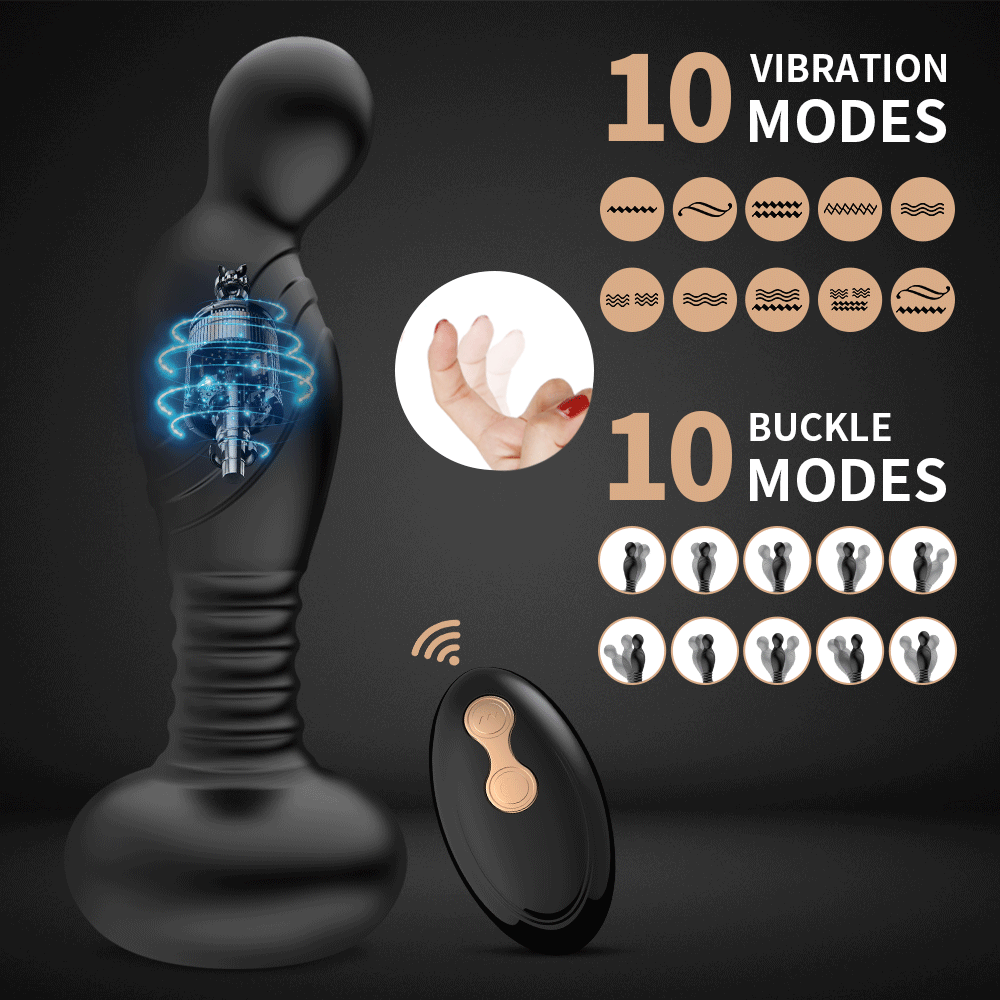 Anal Toys for Male | Remote Control Silicone Anal Vibrator,Black
